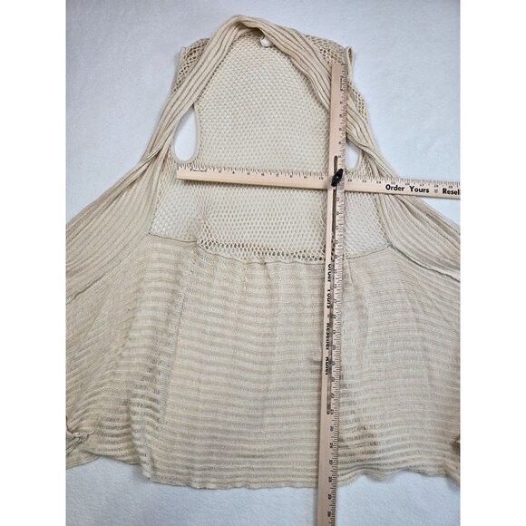 Mudd Y2K Womens Beige Sleeveless Knit Vest Cardigan Duster L - Picture 4 of 4